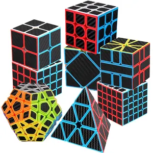 Atacado Personalizado ABS Puzzle Infantil Desenvolvimento Vários Estilos Brinquedos Fibra De Carbono Resistente Frosted Magic Cube
