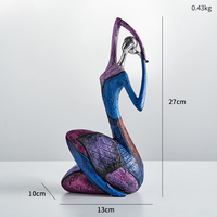 Abstrakte Figur Deko Wohnzimmer TV-Schrank Ornament Büro Kunst Statue Yoga-Posen Figur Ölgemälde Frau Desktop-Skulptur