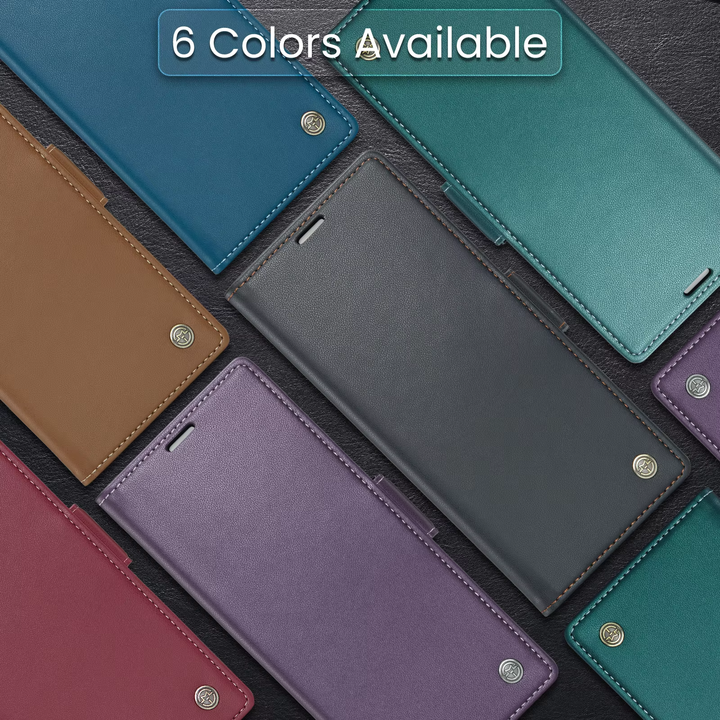 Caseme 023 PU Leather Flip Wallet Card Holder Stand Holder Mobile Phone Cover Case For Samsung Galaxy S25