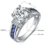 Bijoux fins, bague éternelle en diamant 2 carats couleur D VVS1 en argent 925 pour femmes, bague de fiançailles en moissanite en argent 925