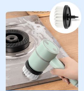 Factory Wholesale Multi-Functional Electric Household Kitchen <b>Cleaning</b> Tool 800 Mah With Usb Three <b>Brush</b> Heads - Product Image 5