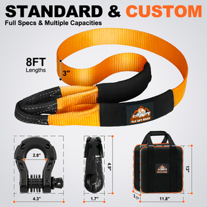 Sangle de <span class=keywords><strong>récupération</strong></span> pour treuil, protection d'arbres, ATV, UTV, 3 pouces, 8 pieds, en polyester, robuste, pour tout-terrain, 4x4, camion, Jeep - Product Image 4