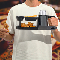 Support de collations avec porte-gobelets et porte-boissons pour frites, canettes et bouteilles, idéal pour les tournois sportifs, les fêtes de plein air et les restaurants de restauration rapide