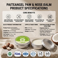 Baume Apaisant pour Pattes de Chien 60g Hydratant Réparateur Nez Fissuré Absorption Rapide Ingrédients Naturels Sans Danger pour la Léchage Huile de Coco Marque Privée