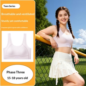 Sujetador Deportivo Sin Varillas <span class=keywords><strong>de</strong></span> Tres Etapas, Sólido, Deportivo, para Chicas <span class=keywords><strong>de</strong></span> Talla Grande, Transpirable y Cómodo, para Adolescentes en <span class=keywords><strong>la</strong></span> <span class=keywords><strong>Pubertad</strong></span> - Product Image 1