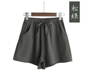 Pantaloncini casual da <span class=keywords><strong>donna</strong></span> in cotone e <span class=keywords><strong>lino</strong></span> a vita alta - Product Image 5