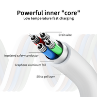 Câble de charge rapide USB 3.0 Type-C pour Android/iPhone/ordinateur - Matériau en silicone