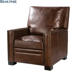 300000 SKU ODM Shayne Public Company High-end Living Room Corner-blocked Joinery Premium Leathers Luxury Leather Recliner Chair