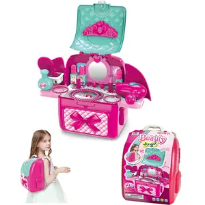 Barato preço crianças presente de aniversário meninas, vestido, brinquedos, dresser, brinquedos, maquiagem, conjunto mini mochila