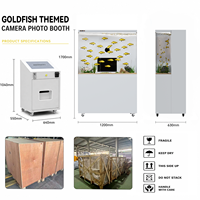 Machine de photomaton de luxe avec aquarium fermé sur le thème des poissons rouges et imprimante, pour centres commerciaux haut de gamme et lieux de divertissement
