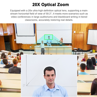 Caméra PTZ 4K60 avec zoom 20X, NDI HX3, 12G-SDI, FreeD, VR, AR, Timecode et suivi IA pour studio, église, éducation