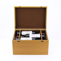 Boîte à vin en bois de pin gravée sur mesure pour 6 bouteilles, caisse à vin en bois portable avec serrure métallique pour collection de vin et cadeau