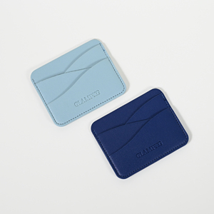 Glampkg bán sỉ tuyệt vời tùy chỉnh Slim PU da chủ thẻ khá Logo tùy chỉnh hình dạng sóng Túi thẻ cho thẻ tín dụng - Product Image 5