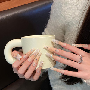 <span class=keywords><strong>Uñas</strong></span> Postizas Largas y Cuadradas al por Mayor, Reutilizables, <span class=keywords><strong>de</strong></span> Lujo, con Diseños <span class=keywords><strong>de</strong></span> Pequeños Diamantes <span class=keywords><strong>de</strong></span> Imitación, Hechas a Mano, Acrílicas 3D, <span class=keywords><strong>de</strong></span> Diamante, para Presionar y Fijar - Product Image 2