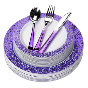 plastic plates mixed color party set disposable plastic bpa free plate party set
