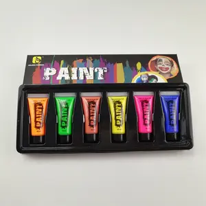 Set de peinture de corps, 8 Tubes en néon fluorescents lumineux noir, pour visage et corps