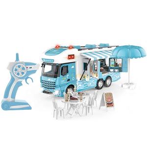 L'aventure attend 2.4G <span class=keywords><strong>Voiture</strong></span> télécommandée RC Touring Caravan Truck Toy <span class=keywords><strong>avec</strong></span> son et lumière thématiques pour garçons et filles - Product Image 1