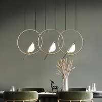 Luminaire suspendu LED moderne en forme d'oiseau, lustre créatif en forme d'oiseau doré, luminaire suspendu réglable pour salon salle à manger