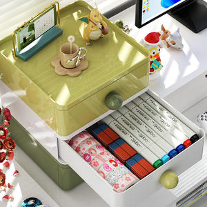 Organisateur de bureau/chambre/dortoir en <span class=keywords><strong>plastique</strong></span> empilable multi-niveaux de type tiroir pour papeterie, cosmétiques et objets de collection - Product Image 4