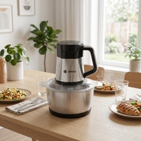 Hachoir à viande numérique 2L 3L avec écran, bol en acier inoxydable, hachoir alimentaire multifonctionnel, CE CB, vente en gros d'usine, robot culinaire OEM