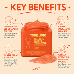Mascarilla Facial de Colágeno y Péptidos de Marca Privada, Hidrata, Rellena la Piel, Alivia la Piel Sensible y Seca, Nutre en Profundidad, Brillo Natural - Product Image 4