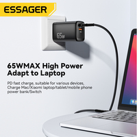 Chargeur rapide portable ESSAGER série JT-G65Q 65W pour téléphone Android