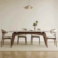 Vente flash - Ensemble de table à manger moderne en bois massif pour 6 personnes, table de luxe pour salle à manger, hôtel, maison, prix de gros