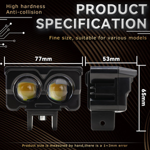 Qideguan Motorcycle <b>Spotlights</b> Dual Lens 12-36V LED White Yellow IP67 Protection - Product Image 5