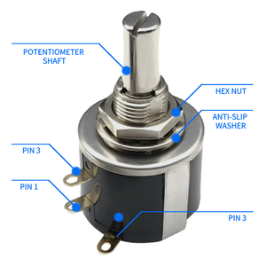 Potentiomètre rotatif à fil multi-tours de précision 10k Ohm, 534 2w 10 tours 5% linéaire 0,25% de précision, remplacement d'usine Vishay - Product Image 6