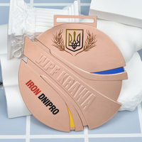 Médaille de musculation personnalisée en alliage de zinc, médaille de compétition de fitness 3D creuse en émail souple avec cordon personnalisé
