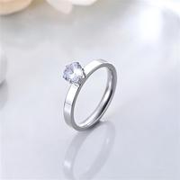 Ensemble de 3 bagues géométriques rondes en acier inoxydable micro-incrustées de zircon, style luxe léger, best-seller, accessoires de mode pour couple