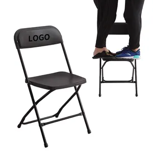 Wholesale Plastic Folding Chair White Cover Stackable Event Meeting Chair for Wedding