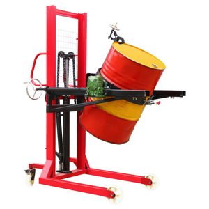 Lève-bidon hydraulique manuel pour fût d'huile en acier inoxydable <span class=keywords><strong>de</strong></span> 55 gallons, à fixation sur fourche, pinces antidérapantes, roues en nylon, levage <span class=keywords><strong>de</strong></span> 1500 mm - Product Image 2