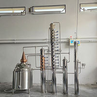 Colonne de fractionnement à grande capacité 500L en cuivre, condenseur SUS304, chaudière de distillation continue personnalisée CE, vente en gros