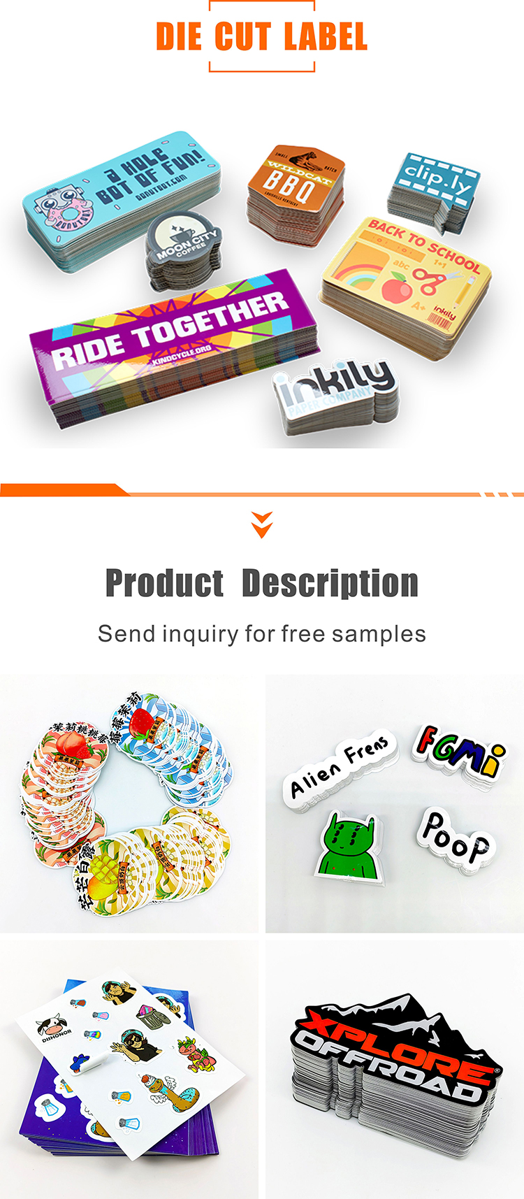 Custom Printing Waterproof Vinyl Stickers Die Cut Stickers Adhesive Pvc Label Sticker