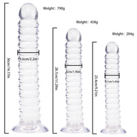 Nuevo Dildo de Rosca Súper Largo y Grande de 2023, Dildo de Gelatina Transparente de Cristal, Juguete Sexual para Adultos Súper Realista