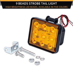 Đèn báo hậu xe tải 9 LED 3 inch, đèn tín hiệu nhấp nháy cho rơ moóc, <span class=keywords><strong>DC</strong></span> 12-80V, đa năng, chống nước, đèn bên - Product Image 6