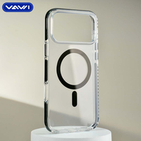Étui rigide magnétique transparent VAWI B115 pour iPhone 13/14/15/16/17 Pro Max, antichoc, transparent, Capa De Celular