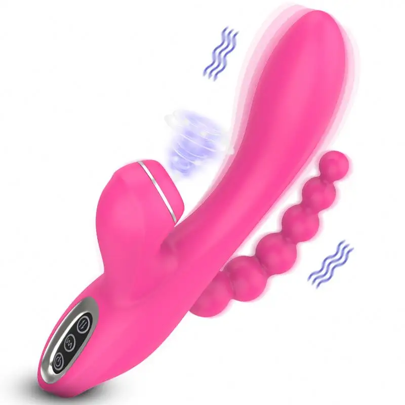 3 In 1 tavşan vibratör vajina G nokta stimülatörü Clits emme vibratör Anal boncuk seks oyuncakları kadın için Anal oyuncak kadın Masturbator