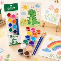Peinture acrylique Xin Bowen 3ML/5ML, 2 bandes de 12 couleurs, peinture pour artistes, sans danger pour les enfants, avec 2 pinceaux