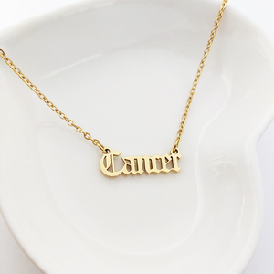 Cancro zodiaco 18k laminato oro antico inglese ciondoli di zodiaco astrologia pendenti placcato oro gioielli belle gioielli collane - Product Image 2