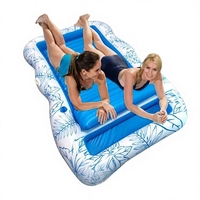 Vente en gros fabricant : Matelas flottant gonflable en PVC épaissi, transat aquatique deux places, lit amphibie pour loisirs d'été et fêtes aquatiques