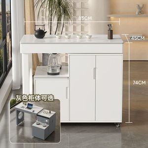 Mesa de té móvil, telescópica y giratoria, blanca, para uso en el hogar o en el balcón. - Product Image 3