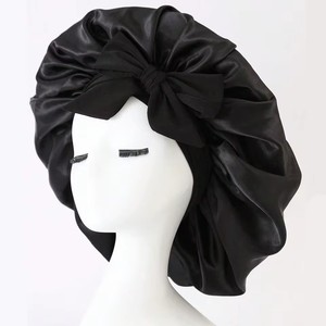Bonnet <span class=keywords><strong>de</strong></span> couchage populaire <span class=keywords><strong>de</strong></span> couleur unie avec bonnet rond en satin à large bord élastique, bonnet <span class=keywords><strong>de</strong></span> soin des cheveux, bonnet <span class=keywords><strong>de</strong></span> douche - Product Image 5