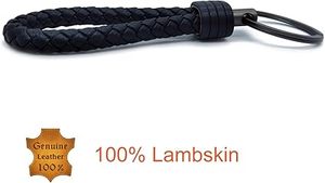 Accessoires pour hommes personnalisés, porte-clés en cuir véritable noir tressé de haute qualité, porte-clés pour femmes, pendentif de voiture, cadeau, modèle - Product Image 2