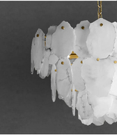 Lámpara de Techo de Lujo XINZHONG, Estilo Nórdico Simple, para Decoración de Interiores, Proyectos de Hoteles y Villas, Araña de Mármol y Latón