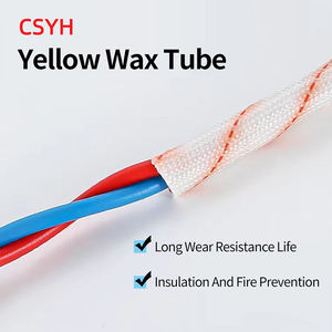 Manchons de câble en fibre de verre 1.5kV <span class=keywords><strong>Gaine</strong></span> de fil électrique enduite d'adhésif résistant à la chaleur <span class=keywords><strong>Gaine</strong></span> en résine de silicone ignifuge - Product Image 3