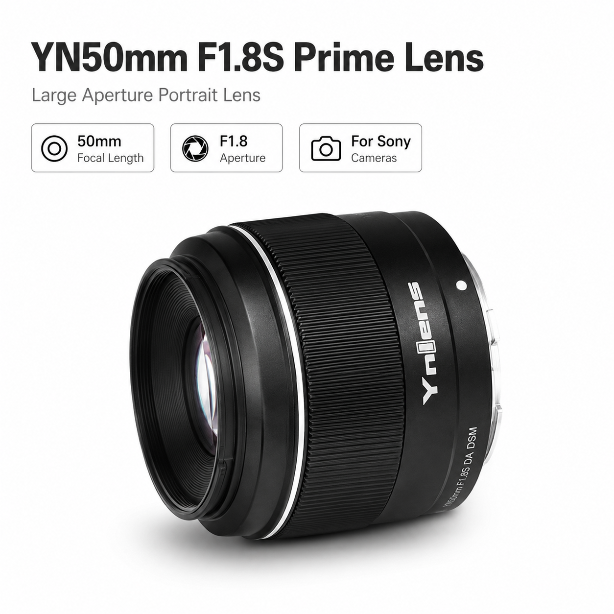 Yongnuo YN 50mm F1.8S for E Mount APS-C <strong>Mirrorless</strong> Camera Metal Auto Focus Prime <strong>Lens</strong>