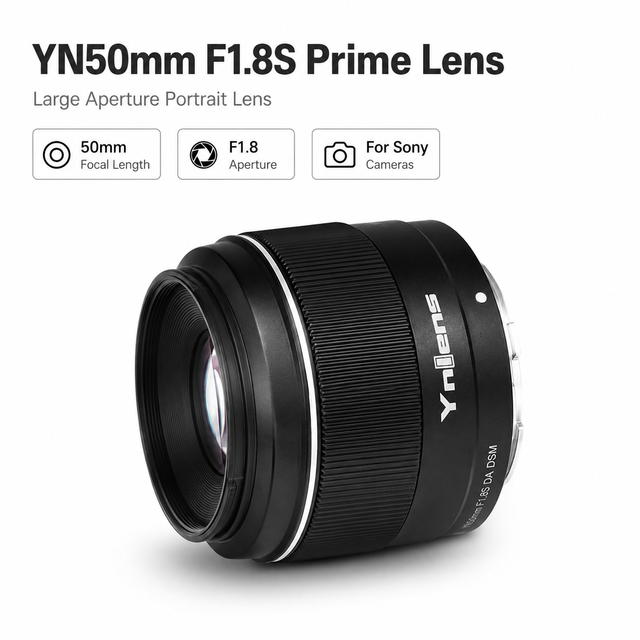 Yongnuo YN 50mm F1.8S for E Mount APS-C Mirrorless Camera Metal Auto Focus Prime Lens