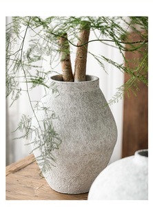 <span class=keywords><strong>Vase</strong></span> en <span class=keywords><strong>poterie</strong></span> rustique fait main de style chinois rétro pour l'arrangement floral - Product Image 6